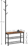 Multifunctional Entryway Coat Rack Shoe Bench for Living Room and Bedroom V178-83140