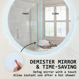 LED Wall Mirror Round Anti-Fog Bathroom 70cm V274-FT-BM-LEDR-70