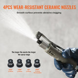 10Gal/40L Sandblaster Equipped w/Nozzle Shut-Off Valve Pressure Gauge Ceramic Nozzle Rubber Wheels V952-40LPSJ00000000001V0