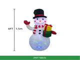 1.5M Inflatable Waving Snowman Christmas Decoration - Color Changing Ambient Light with Blower, V888-ELOSUNG55861
