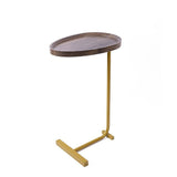 Modern Oval Side Table Gold Base Sofa End Table V63-955151