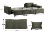Sarantino Caliana Reversible L Shape Sofa Bed with Storage & Backrest - Green SOFA-MLM-326-GN