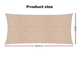 Instahut Sun Shade Sail Cloth 98% UV Block Outdoor Canopy Rectangle 5X9M Beige SAIL-DL-H-5X9-BE