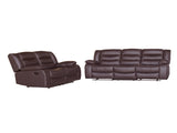 32 Seater Recliner Sofa In Faux Leather Lounge Couch in Brown V43-SET-FAN-3+2-BR