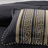 Bianca Raffaello Black 6 Pcs Jacquard Comforter Set Super King V442-BCA-COMFORTER-RAFFAELLO-BLACK-SK