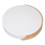 LED Ceiling Light Iron Wood PC Dimmable Round Flush Mount Modern Ceiling Light Fixture with APP V1294-YM0901-3119240148311