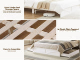 Artiss Double Bed Frame with Storage Drawers White Platform Bedframe with Bookcase Headboard WBED-F-LUMEX-D-WH-ABC