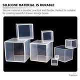 5pcs Silicone Cube Mold for DIY Art Crafts Smooth Flat Interior V1192-AZ-W-27004