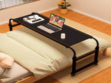 SOGA 120x45cm Black Cross Bed Movable Desk Table w/ Adjustable Length & Height SIDETAB29X2