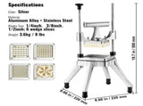 Commercial Vegetable Fruit Chopper, Stainless Steel French Fry Cutter with 4 Blades 1/4" 3/8" 1/2", V952-GGSSDQTJJB412RXV9V0