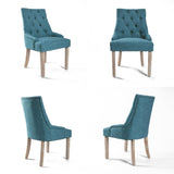 2X French Provincial Dining Chair Oak Leg AMOUR DARK BLUE V274-FT-FC8443-DBU