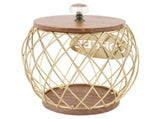 Coffee Capsule Holder Fruit Shaped Stylish Coffee Pod Storage with Wooden Base Lid Home Decor Gold V1294-YM0901-3118240263311