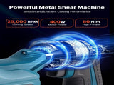 Metal Shear, Sheet Metal Cutter Cordless with 360-Degree Pivoting Head, Double Blades, 25000 RPM V952-WSJSJQJJSBDDOYCP9001V9