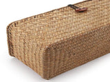 Handwoven Wicker Storage Basket with Lid and 3 Compartments, Brown V1188-MS-731-018