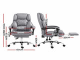 Artiss Executive Office Chair Footrest Grey OCHAIR-G-1051-FT-GY