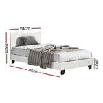 Artiss Bed Frame King Single Size Boucle NEO BFRAME-H-NEO-KS-TED-AB