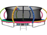 14ft Trampoline Everfit Kids Trampoline Rebounder w/ Ladder Basketball Hoop TRAMPO-C-C14-MC-ABC