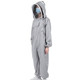 One Piece Beekeeping Suit Protective Clothes Smock Dual Zippers Beekeeper Supplies Gray V1294-YM0901-3111200080512