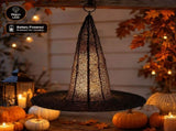 Halloween Decorations - Lighted Hanging Witches Hats, Magic Floating Witch Hats - Black Iron Witch V1370-AZ4-18875