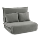 Artiss Floor Lounge Sofa Bed Foldable 2 Seater Grey FLOOR-SBL-04VEL-2S-GY