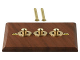 Toggle Light Rocker Switch 1/2 Way Retro Walnut Wood Plate Brass Lever 1 Gang Smile Home 3 Gang V1189-LWWAL-20260327-04414