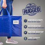 Blue White large capacity bin, home organisation, toy, clothes, durable V1347-127-WHI-65382