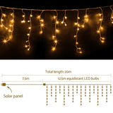 12.5M Christmas Lights Solar Icicle String Light Warm White Jingle Jollys XMAS-LED-500-IC-WARM-SLA