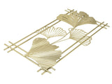 Gold Metal Wall Decor Golden Leaf Wall Hanging Decor Art Sculpture with Frame for Living Room Office V1294-YM0714-3115210287611