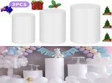 3pcs Metal Round Plinth Cylinder Pedestal Stand Wedding Decoration Cake Flower V201-BCJHDCYL0003