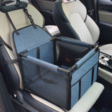 Blue Easy Install Dog Car Seat - Dark Blue Waterproof Foldable Dog & Cat Booster Seat with V888-ELOSUNG54511