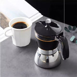 Strong Coffee Maker, Moka Pot Premium Crystal Shape Top Coffee, 4 cup, Classic Italian coffee maker V1192-AZ-W-0360