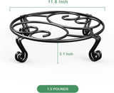 2 Pack Round Metal Plant Stands for Flower Pots, Heavy-Duty Rustproof Iron Indoor and Outdoor V1189-LC-AMZ-00305