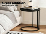 Artiss C Shaped End Table Set of 2 Coffee Table Side Table Round Black FURNI-G-IND-COF-01-BKX2