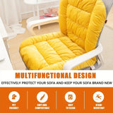 Winter Thick Fleece Seat & Back Cushion Set - 90cm Sofa Office Chair Warmer V1232-BGYD007