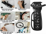 Wall Black, Mounted Bicycle Storage Rack Bike Wall Hanging Hook with Complete Accessories Garage and V1237-MS-626-491