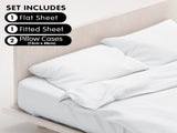 4pc 1000 Thread Count Cotton Rich King Bed Sheet Gift Pack CVC Microfibre Blend in White CVC-10KS-WH
