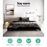 Giselle Bedding Faux Mink Quilt Charcoal Single QUILT-FM-CHAR-S