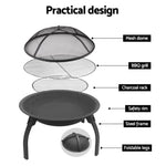 Fire Pit BBQ Charcoal Grill Smoker Portable Outdoor Camping Garden Pits 30" FPIT-UFO-7676