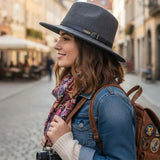 JACARU 1849 Australian 100% Wool Hat Fedora Trilby Crushable Travel - Dark Grey V563-JACARU-1849-CHRCL-M