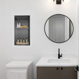 641 x 336 x 101mm Shower Niche Double Shelf Organizer No Tile Needed in Black V63-900751