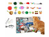 Cat Advent Calendar 2024 Christmas Countdown Calendar Xmas Gift for Kitten Toys 24Pcs V1263-JX-1332