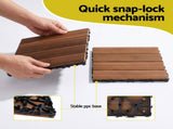 Gardeon 27PCS Wood Deck Tiles 30x30cm Interlocking Floor Tiles for Patio Balcony Garden GD-WT-27PCS-BR