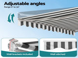 Instahut Retractable Folding Arm Awning Manual Sunshade 4.5Mx3M Grey White AWN-B-ARM-45X30-GRWH