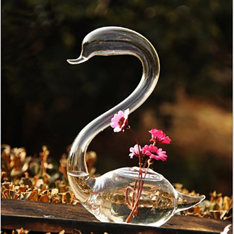 Swan Flower Vases - Home Decor Wedding Gifts Glass Crafts PRL-2027597310DBT_NZ