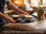 14-Inch Round Non-Slip Serving Tray Set 4Pack Rubber Surface Drink & Meal Carrier for Home, Caf & V1258-DP02-C-2108