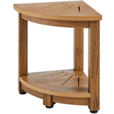 Corner Shower Bench, 16.5" Height 12.8" Radius, Faux Wood Grain Polystyrene, 158KGS with Storage V952-CWDSL128INCHWXKBGV0