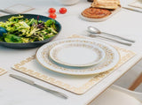 8 Pcs Clevinger MDF Placemats and Coasters Gold Border V915-CV0291-CV0292