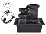 Tabletop Water Fountain with LED Yellow Light Feng Shui Relaxation Desktop Ornament DecorationAU V1294-YM0710-3115210156112