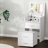 Artiss 2-in-1 Dressing Table Stool Set Bedside Table White FURNI-L-DRESS04-BS-WH-AB