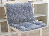 Blue High Back Chair Cushion, Rainproof All Weather Indoor Outdoor Rocking Chair Pad With Straps, V1237-MS-724-089